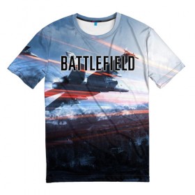 Мужская футболка 3D с принтом BATTLEFIELD в Екатеринбурге, 100% полиэфир | прямой крой, круглый вырез горловины, длина до линии бедер | автомат | битва | битвы | враг | оружия | пистолет | поле | стратегия | тактический | танки | шутер