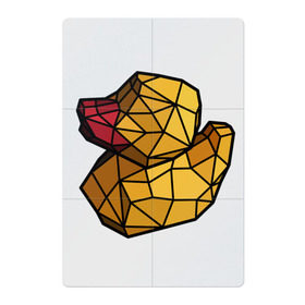 Магнитный плакат 2Х3 с принтом Геометрическая уточка в Екатеринбурге, Полимерный материал с магнитным слоем | 6 деталей размером 9*9 см | Тематика изображения на принте: 3d | bird | duck | geometric | геометрия | птица | утка