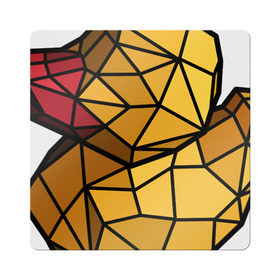 Магнит виниловый Квадрат с принтом Геометрическая уточка в Екатеринбурге, полимерный материал с магнитным слоем | размер 9*9 см, закругленные углы | 3d | bird | duck | geometric | геометрия | птица | утка