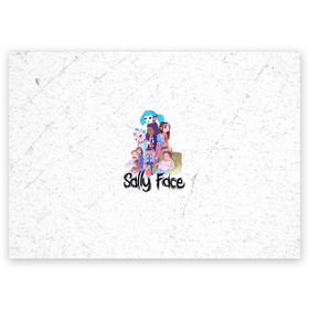 Поздравительная открытка с принтом Sally Face в Екатеринбурге, 100% бумага | плотность бумаги 280 г/м2, матовая, на обратной стороне линовка и место для марки
 | sally face | гизмо | девид | девочка | игра | лари | ларри | мальчик | маска | мрачная | на лице | пых | с протезом | сал | сали | салли | салли фейс | фейс | фэйс | эддисон | эшли