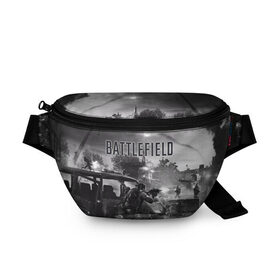 Поясная сумка 3D с принтом BATTLEFIELD в Екатеринбурге, 100% полиэстер | плотная ткань, ремень с регулируемой длиной, внутри несколько карманов для мелочей, основное отделение и карман с обратной стороны сумки застегиваются на молнию | автомат | битва | битвы | враг | оружия | пистолет | поле | стратегия | тактический | танки | шутер