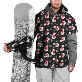 Накидка на куртку 3D с принтом Снеговики в Екатеринбурге, 100% полиэстер |  | background | christmas | new year | pattern | snow | snowman | texture | winter | xmas | новый год | рождество | снег | снеговик | снежинки | текстура | фон
