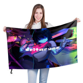 Флаг 3D с принтом Deltarune в Екатеринбурге, 100% полиэстер | плотность ткани — 95 г/м2, размер — 67 х 109 см. Принт наносится с одной стороны | 