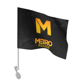 Флаг для автомобиля с принтом METRO EXODUS в Екатеринбурге, 100% полиэстер | Размер: 30*21 см | exodus | horror | metro 2033 | metro exodus | survival | игры | исход | метро | метро 2035