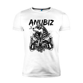 Мужская футболка премиум с принтом Анубис в Екатеринбурге, 92% хлопок, 8% лайкра | приталенный силуэт, круглый вырез ворота, длина до линии бедра, короткий рукав | anubiz | анубис | бог | бог войны | египет