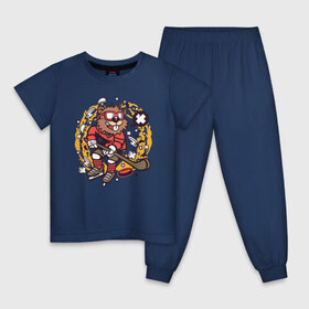 Детская пижама хлопок с принтом Хоккеист в Екатеринбурге, 100% хлопок |  брюки и футболка прямого кроя, без карманов, на брюках мягкая резинка на поясе и по низу штанин
 | хоккеист | хоккей