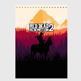Скетчбук с принтом Red Dead Redemption 2 в Екатеринбурге, 100% бумага
 | 48 листов, плотность листов — 100 г/м2, плотность картонной обложки — 250 г/м2. Листы скреплены сверху удобной пружинной спиралью | Тематика изображения на принте: game | gamer | rdr2 | red dead redemption 2 | rockstar studios | игры | ковбой