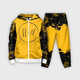 Детский костюм 3D с принтом TWENTY ONE PILOTS в Екатеринбурге,  |  | 21 pilots | 21p | music | rock | top | trench | twenty one pilots | yellow | группа | жёлтый | музыка | рок