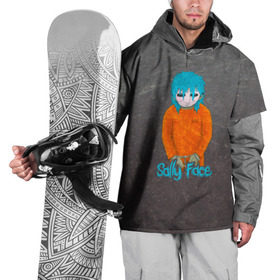 Накидка на куртку 3D с принтом Sally Face в Екатеринбурге, 100% полиэстер |  | sally face | гизмо | девид | девочка | игра | лари | ларри | мальчик | маска | мрачная | на лице | пых | с протезом | сал | сали | салли | салли фейс | фейс | фэйс | эддисон | эшли