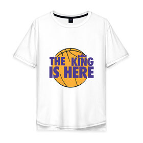 Мужская футболка хлопок Oversize с принтом Lakers - Король здесь в Екатеринбурге, 100% хлопок | свободный крой, круглый ворот, “спинка” длиннее передней части | cavaliers | cleveland | coach | james | king | lakers | lebron | los angeles | nba | player | slam dunk | sport | team | баскетбол | борода | джеймс | игрок | кавальерс | калиф | кливленд | король | леброн | лейкерс | лос анджелес | нба | слэм д