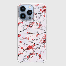 Чехол для iPhone 13 Pro с принтом Сакура в Екатеринбурге,  |  | Тематика изображения на принте: весна | ветвь | ветка | вишня | куст | кусты | лепестки | сакуры | цветёт | цветы | черешня