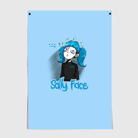 Постер с принтом Sally Face в Екатеринбурге, 100% бумага
 | бумага, плотность 150 мг. Матовая, но за счет высокого коэффициента гладкости имеет небольшой блеск и дает на свету блики, но в отличии от глянцевой бумаги не покрыта лаком | sally face | гизмо | девид | девочка | игра | лари | ларри | мальчик | маска | мрачная | на лице | пых | с протезом | сал | сали | салли | салли фейс | фейс | фэйс | эддисон | эшли