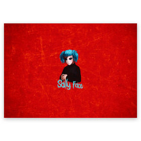 Поздравительная открытка с принтом Sally Face в Екатеринбурге, 100% бумага | плотность бумаги 280 г/м2, матовая, на обратной стороне линовка и место для марки
 | sally face | гизмо | девид | девочка | игра | лари | ларри | мальчик | маска | мрачная | на лице | пых | с протезом | сал | сали | салли | салли фейс | фейс | фэйс | эддисон | эшли