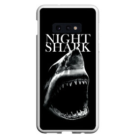 Чехол для Samsung S10E с принтом Night shark в Екатеринбурге, Силикон | Область печати: задняя сторона чехла, без боковых панелей | death | great white shark | monster | ocean | power | shark | акула | бездна | глубина | море | мощь | океан | сила | чудовище