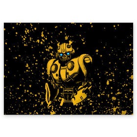 Поздравительная открытка с принтом Bumblebee в Екатеринбурге, 100% бумага | плотность бумаги 280 г/м2, матовая, на обратной стороне линовка и место для марки
 | Тематика изображения на принте: kefer | volkswagen | автобот | бамблби | трансформатор | трансформаторы | шершень | шмель