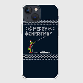 Чехол для iPhone 13 mini с принтом Гринч Вязаный в Екатеринбурге,  |  | вязаный свитер | вязка | новый год | рождество