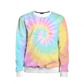 Детский свитшот 3D с принтом Pastel Tie Dye в Екатеринбурге, 100% полиэстер | свободная посадка, прямой крой, мягкая тканевая резинка на рукавах и понизу свитшота | tie dye | абстракция | краска | хиппи