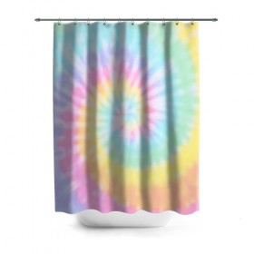 Штора 3D для ванной с принтом Pastel Tie Dye в Екатеринбурге, 100% полиэстер | плотность материала — 100 г/м2. Стандартный размер — 146 см х 180 см. По верхнему краю — пластиковые люверсы для креплений. В комплекте 10 пластиковых колец | tie dye | абстракция | краска | хиппи