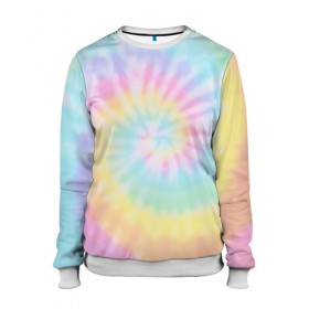 Женский свитшот 3D с принтом Pastel Tie Dye в Екатеринбурге, 100% полиэстер с мягким внутренним слоем | круглый вырез горловины, мягкая резинка на манжетах и поясе, свободная посадка по фигуре | tie dye | абстракция | краска | хиппи