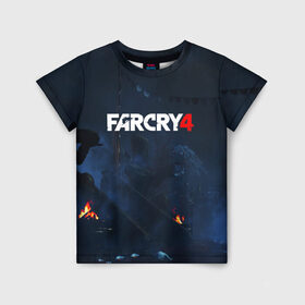 Детская футболка 3D с принтом FARCRY4 в Екатеринбурге, 100% гипоаллергенный полиэфир | прямой крой, круглый вырез горловины, длина до линии бедер, чуть спущенное плечо, ткань немного тянется | Тематика изображения на принте: 
