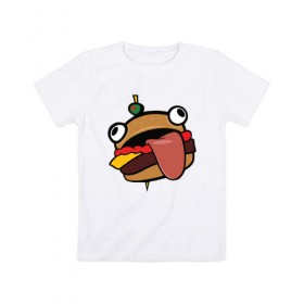 Детская футболка хлопок с принтом Durr burger в Екатеринбурге, 100% хлопок | круглый вырез горловины, полуприлегающий силуэт, длина до линии бедер | battle | durrr | fastfood | fortnite | royale | бургер | еда | фастфуд