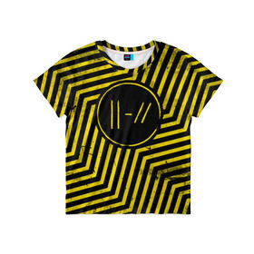 Детская футболка 3D с принтом Twenty One Pilots - Trench в Екатеринбурге, 100% гипоаллергенный полиэфир | прямой крой, круглый вырез горловины, длина до линии бедер, чуть спущенное плечо, ткань немного тянется | Тематика изображения на принте: band | best | blurry | face | indie | logo | music | one | pilots | pop | regional | rock | symbol | top | trench | twenty | vessel | группа | инди | лого | логотип | музыка | пилоты | поп | рок | символ | топ | тренч