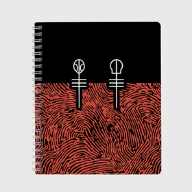 Тетрадь с принтом Twenty One Pilots - Blurryface в Екатеринбурге, 100% бумага | 48 листов, плотность листов — 60 г/м2, плотность картонной обложки — 250 г/м2. Листы скреплены сбоку удобной пружинной спиралью. Уголки страниц и обложки скругленные. Цвет линий — светло-серый
 | band | best | blurry | face | indie | logo | music | one | pilots | pop | regional | rock | symbol | top | trench | twenty | vessel | группа | инди | лого | логотип | музыка | пилоты | поп | рок | символ | топ | тренч