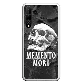 Чехол для Honor P30 с принтом Memento mori в Екатеринбурге, Силикон | Область печати: задняя сторона чехла, без боковых панелей | black | death | life | memento mori | skeleton | skull | жизнь | скелет | череп | черный