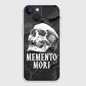 Чехол для iPhone 13 mini с принтом Memento mori в Екатеринбурге,  |  | black | death | life | memento mori | skeleton | skull | жизнь | скелет | череп | черный