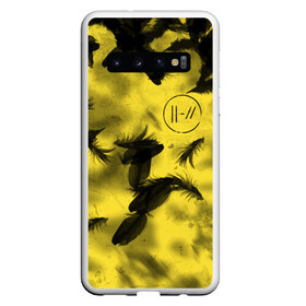 Чехол для Samsung Galaxy S10 с принтом Twenty One Pilots - Перья в Екатеринбурге, Силикон | Область печати: задняя сторона чехла, без боковых панелей | band | best | blurry | face | indie | logo | music | one | pilots | pop | regional | rock | symbol | top | trench | twenty | vessel | группа | инди | лого | логотип | музыка | пилоты | поп | рок | символ | топ | тренч