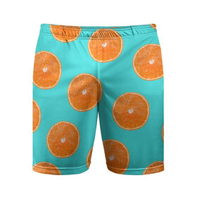 Мужские шорты 3D спортивные с принтом Апельсины в Екатеринбурге,  |  | апельсин | апельсины | грейпфрукт | грейпфрут | разрез | сочный | фрукт