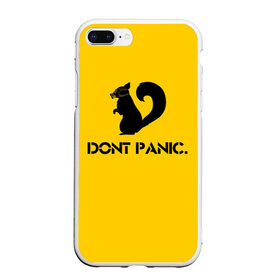 Чехол для iPhone 7Plus/8 Plus матовый с принтом Dont Panic в Екатеринбурге, Силикон | Область печати: задняя сторона чехла, без боковых панелей | dont panic | белка | енот | скунс