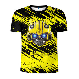Мужская футболка 3D спортивная с принтом Bumblebee в Екатеринбурге, 100% полиэстер с улучшенными характеристиками | приталенный силуэт, круглая горловина, широкие плечи, сужается к линии бедра | transformers | автоботы | бамблби | кибертрон | мегатрон | оптимус | прайм | робот | трансформеры