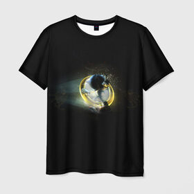 Мужская футболка 3D с принтом Еж в кольце в Екатеринбурге, 100% полиэфир | прямой крой, круглый вырез горловины, длина до линии бедер | sonic | sonik | игры | соник | фильм соник
