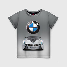 Детская футболка 3D с принтом BMW Vision в Екатеринбурге, 100% гипоаллергенный полиэфир | прямой крой, круглый вырез горловины, длина до линии бедер, чуть спущенное плечо, ткань немного тянется | bmw | car | germany | motorsport | sports car | автомобиль | автоспорт | бмв | германия | спорткар