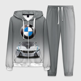 Мужской костюм 3D с принтом BMW Vision в Екатеринбурге, 100% полиэстер | Манжеты и пояс оформлены тканевой резинкой, двухслойный капюшон со шнурком для регулировки, карманы спереди | bmw | car | germany | motorsport | sports car | автомобиль | автоспорт | бмв | германия | спорткар
