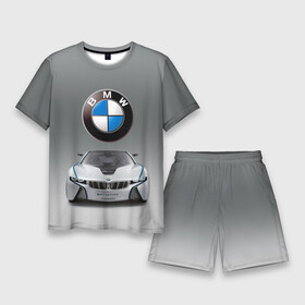 Мужской костюм с шортами 3D с принтом BMW Vision в Екатеринбурге,  |  | bmw | car | germany | motorsport | sports car | автомобиль | автоспорт | бмв | германия | спорткар