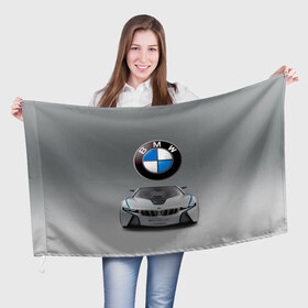 Флаг 3D с принтом BMW Vision в Екатеринбурге, 100% полиэстер | плотность ткани — 95 г/м2, размер — 67 х 109 см. Принт наносится с одной стороны | bmw | car | germany | motorsport | sports car | автомобиль | автоспорт | бмв | германия | спорткар