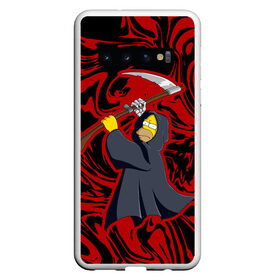 Чехол для Samsung Galaxy S10 с принтом Homer Grim Reaper в Екатеринбурге, Силикон | Область печати: задняя сторона чехла, без боковых панелей | Тематика изображения на принте: 