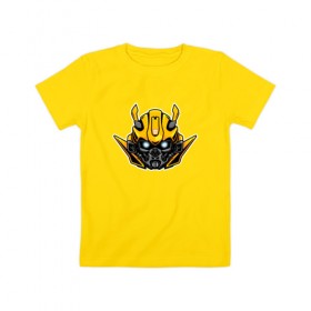 Детская футболка хлопок с принтом Bumblebee в Екатеринбурге, 100% хлопок | круглый вырез горловины, полуприлегающий силуэт, длина до линии бедер | бамблби | робот | трансформеры