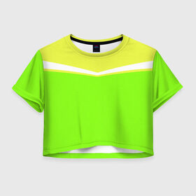 Женская футболка Cropp-top с принтом Угол зеленый в Екатеринбурге, 100% полиэстер | круглая горловина, длина футболки до линии талии, рукава с отворотами | Тематика изображения на принте: кислотные костюмы | кислотные цвета | неон | флуоресцентные принты