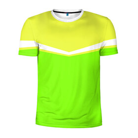 Мужская футболка 3D спортивная с принтом Угол зеленый в Екатеринбурге, 100% полиэстер с улучшенными характеристиками | приталенный силуэт, круглая горловина, широкие плечи, сужается к линии бедра | кислотные костюмы | кислотные цвета | неон | флуоресцентные принты