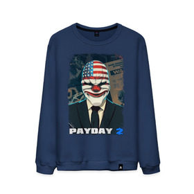 Мужской свитшот хлопок с принтом Payday 2 в Екатеринбурге, 100% хлопок |  | chains day | game | gun | mask | payday | payday 2 | payday2 | грабители | зло | игра | клоун | маска | ограбление | оружие | пистолет