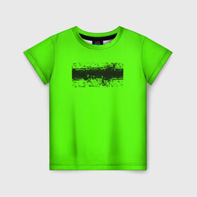 Детская футболка 3D с принтом Гранж зеленый в Екатеринбурге, 100% гипоаллергенный полиэфир | прямой крой, круглый вырез горловины, длина до линии бедер, чуть спущенное плечо, ткань немного тянется | кислотные костюмы | кислотные цвета | неон | флуоресцентные принты
