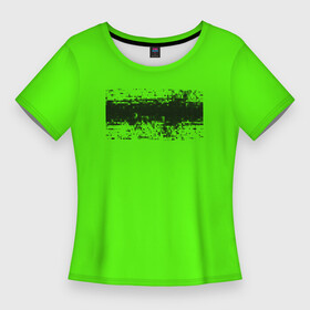 Женская футболка 3D Slim с принтом Гранж зеленый в Екатеринбурге,  |  | кислотные костюмы | кислотные цвета | неон | флуоресцентные принты