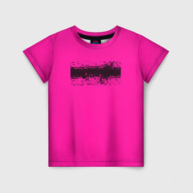 Детская футболка 3D с принтом Гранж розовый в Екатеринбурге, 100% гипоаллергенный полиэфир | прямой крой, круглый вырез горловины, длина до линии бедер, чуть спущенное плечо, ткань немного тянется | Тематика изображения на принте: кислотные костюмы | кислотные цвета | неон | флуоресцентные принты