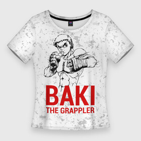 Женская футболка 3D Slim с принтом Baki the Grappler в Екатеринбурге,  |  | ahegao | anime | baki | fighter | grappler | manga | the | аниме | анимешники | анимешнику | ахегао | баки | боевые | боец | бойцы | доппо | драки | искусства | манга | мульт | мультик | сериал | хамма | юдзиро