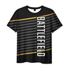 Мужская футболка 3D с принтом BATTLEFIELD в Екатеринбурге, 100% полиэфир | прямой крой, круглый вырез горловины, длина до линии бедер | 