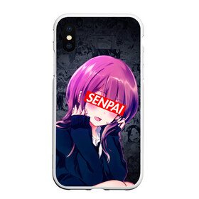 Чехол для iPhone XS Max матовый с принтом Anime (Senpai 2) в Екатеринбурге, Силикон | Область печати: задняя сторона чехла, без боковых панелей | ahegao | anime | manga | sempai | senpai | аниме | ахегао | манга | семпай | сенпай