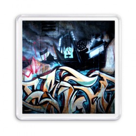 Магнит 55*55 с принтом GRAFFITY в Екатеринбурге, Пластик | Размер: 65*65 мм; Размер печати: 55*55 мм | Тематика изображения на принте: graffity | paint | street art | urban | город | граффити | искусство | кирпичи | краски | рисунки | стена | улицы | уличное искусство
